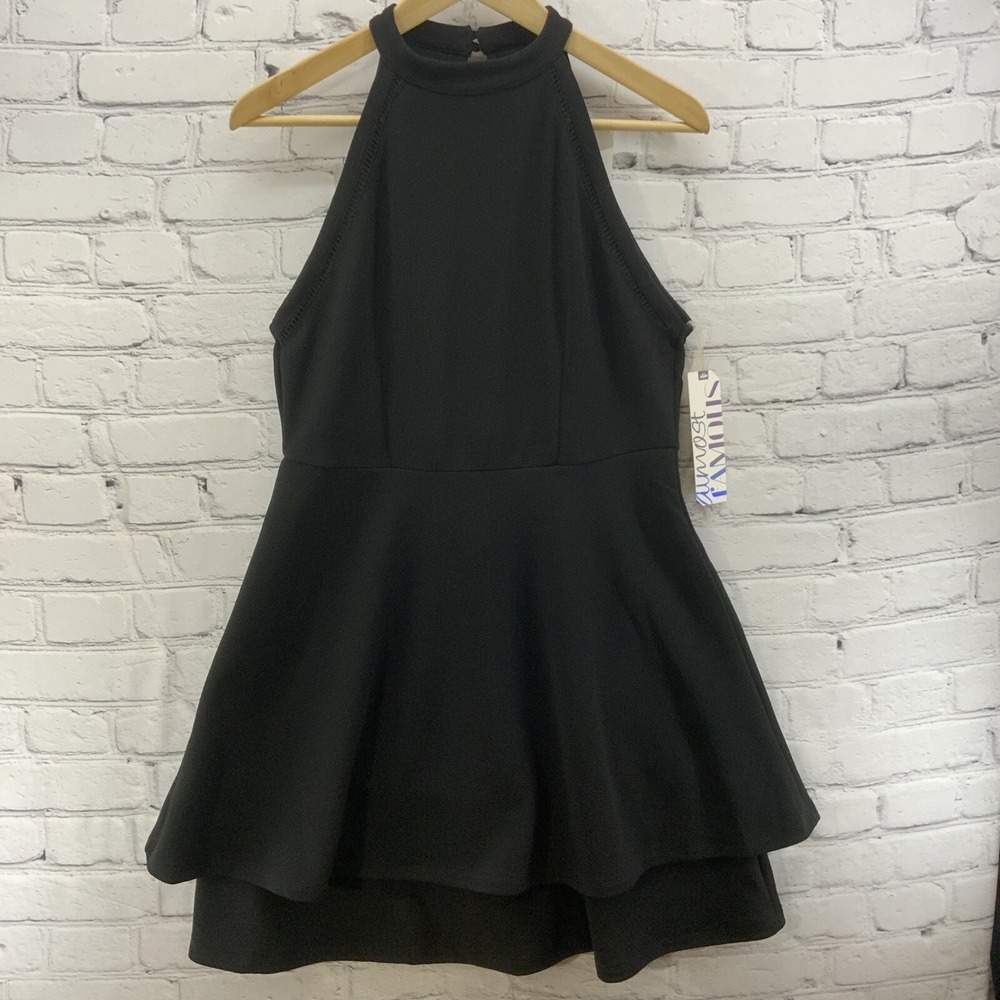 Almost Famous Dress Womens Sz XL‎ High Neck A Line Ruffles NWT